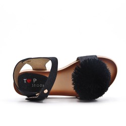 Girl sandal with pompom
