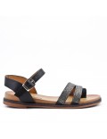 Black flat sandal with rhinestones