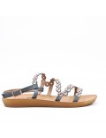 Gray comfort sandal in faux leather