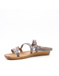 Gray comfort sandal in faux leather