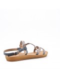 Gray comfort sandal in faux leather