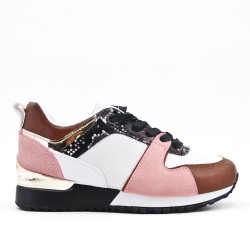 Multicolored lace-up basket 
