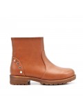 Bottine fille camel en simili cuir 