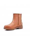 Camel girl's imitation leather bootie