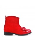 Bota chica rojo con lazo