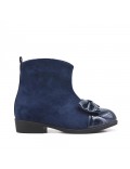 Blue girl boot with bow