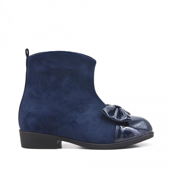Blue girl boot with bow