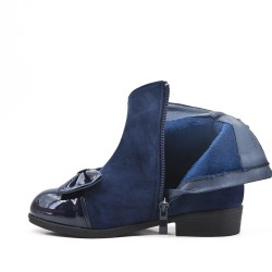 Blue girl boot with bow