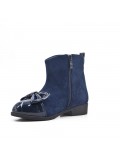 Blue girl boot with bow