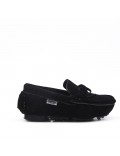 Child moccasin in black suede faux suede