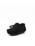 Child moccasin in black suede faux suede