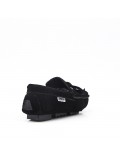 Child moccasin in black suede faux suede