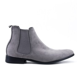 Botines de gamuza gris con inserción elástica 