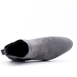 Botines de gamuza gris con inserción elástica 