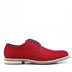 Red derby in faux suede with lace