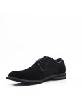 Black derby in faux suede with lace