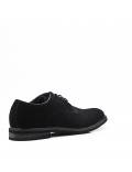 Black derby in faux suede with lace