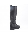 Black faux leather boot with lace