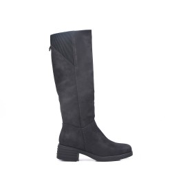 Black faux leather boot 