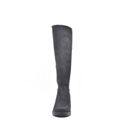 Black faux leather boot 