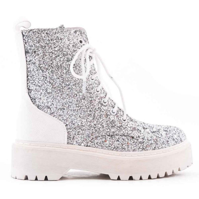 bottine a lacet blanche