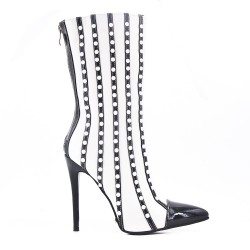Ankle boot with pearl and stiletto heel