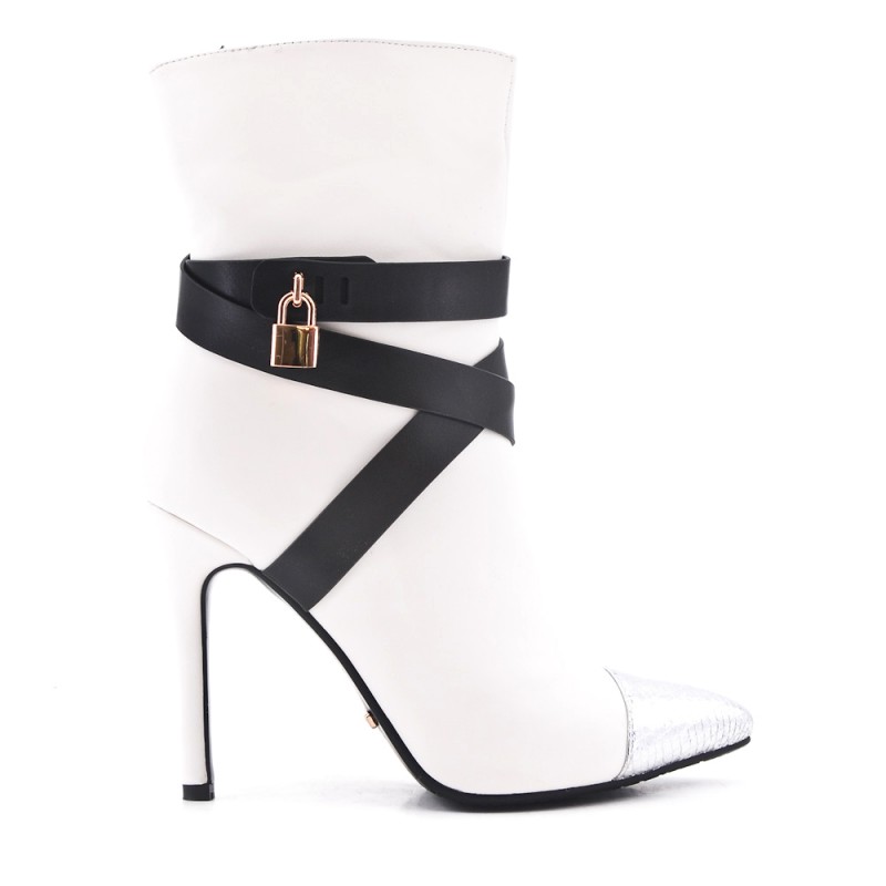 bottine talon blanche