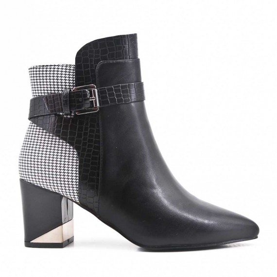 Faux leather ankle boot