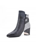 Faux leather ankle boot