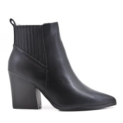 Faux leather ankle boot