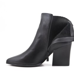 Faux leather ankle boot