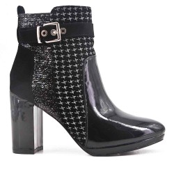 Faux leather ankle boot