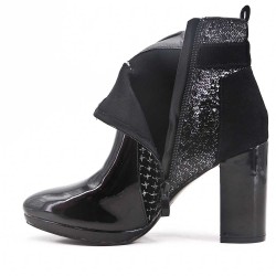 Faux leather ankle boot