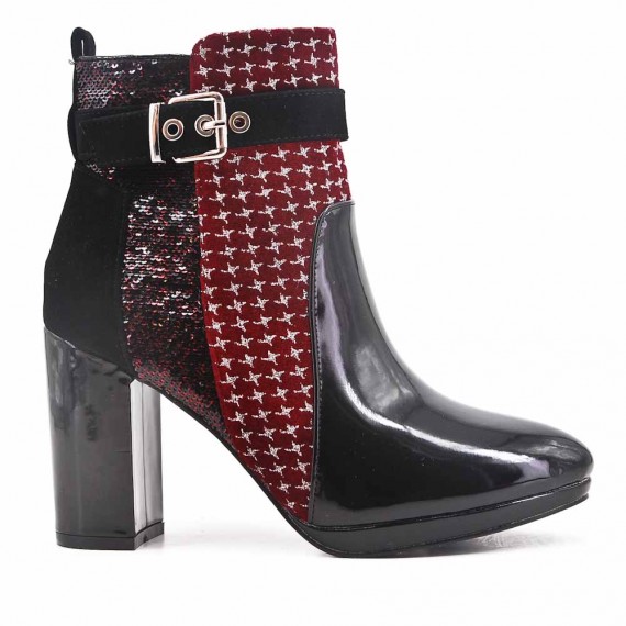 Faux leather ankle boot