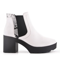 Faux leather ankle boot