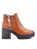 Faux leather ankle boot