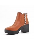 Faux leather ankle boot