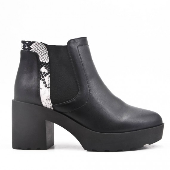 Faux leather ankle boot