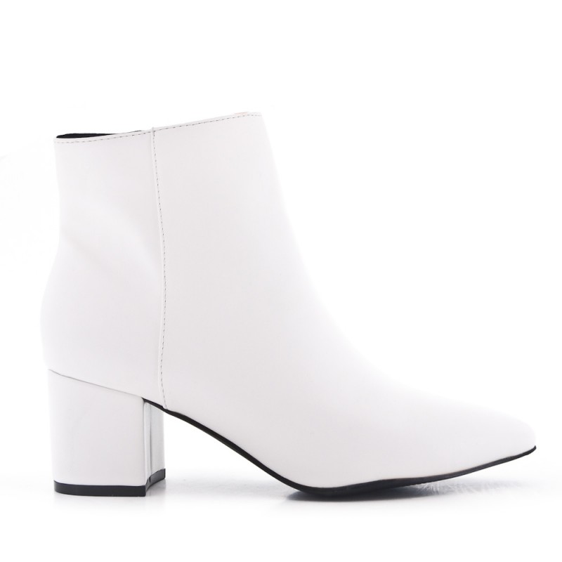 faux leather ankle boots