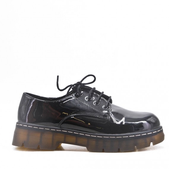 Derby faux leather lace-up