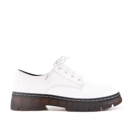 Derby faux leather lace-up
