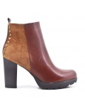 High heel leatherette ankle boots