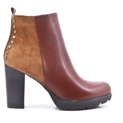 High heel leatherette ankle boots