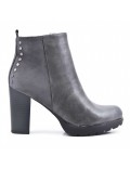 High heel leatherette ankle boots