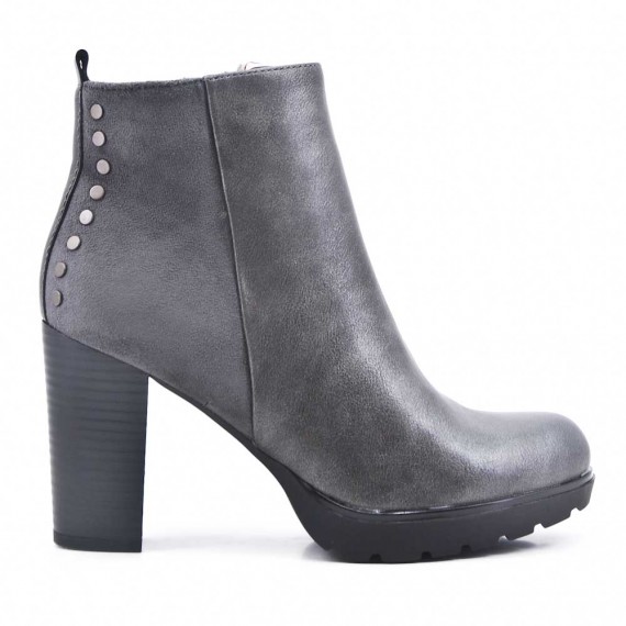 High heel leatherette ankle boots