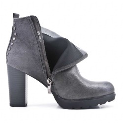 High heel leatherette ankle boots