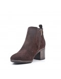 Ankle boot in faux suede with heel