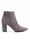 Ankle boot in faux suede with heel