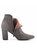 Ankle boot in faux suede with heel