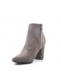 Ankle boot in faux suede with heel